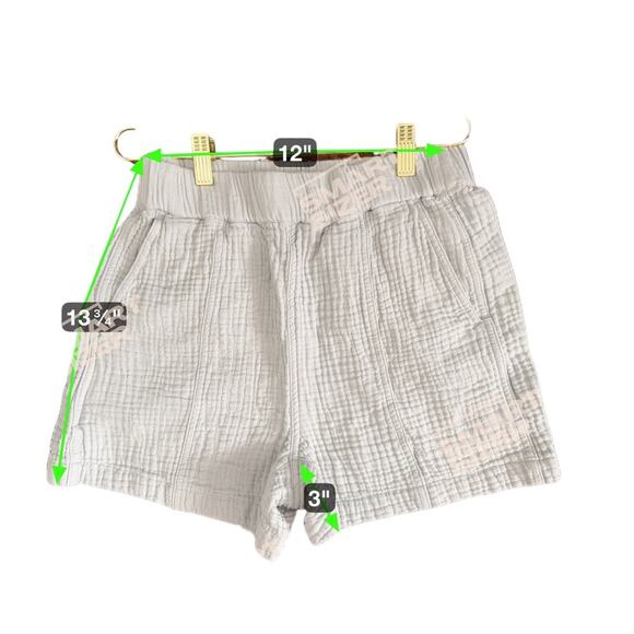 Madewell Lightspun Easy Pull-On Cotton Gauze Shorts Light Blue Women XXS - Picture 8 of 8